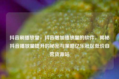 抖音刷播放量	，抖音增加播放量的软件，揭秘抖音播放量提升的秘密与策略亿乐社区低价自营货源站  第1张