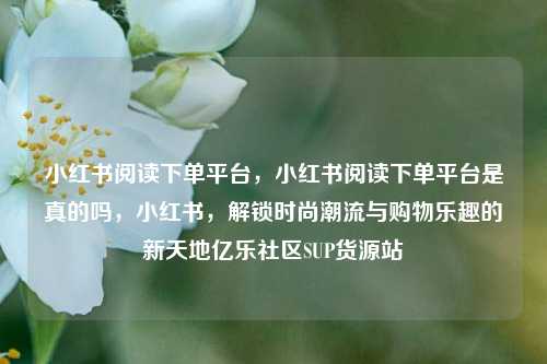 小红书阅读下单平台，小红书阅读下单平台是真的吗，小红书	，解锁时尚潮流与购物乐趣的新天地亿乐社区SUP货源站  第1张