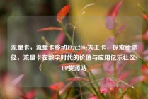 流量卡，流量卡移动19元200g大王卡，探索新途径，流量卡在数字时代的价值与应用亿乐社区SUP货源站